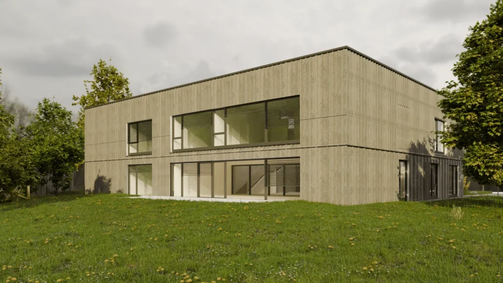 Kindergarten St. Katharina in Markt Bechhofen mit Holzfassade